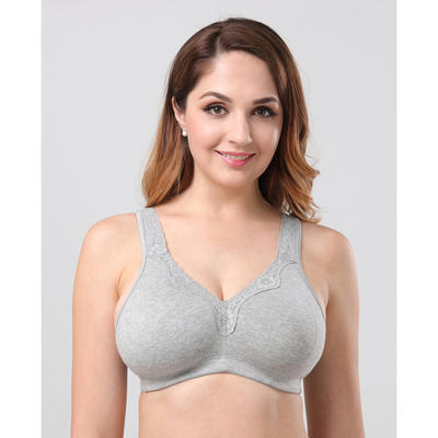 Full Coverage Cotton Plus Size Bra With Lace