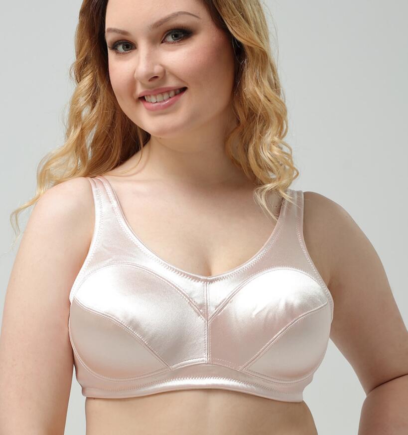 Plus size satin full coverage bra