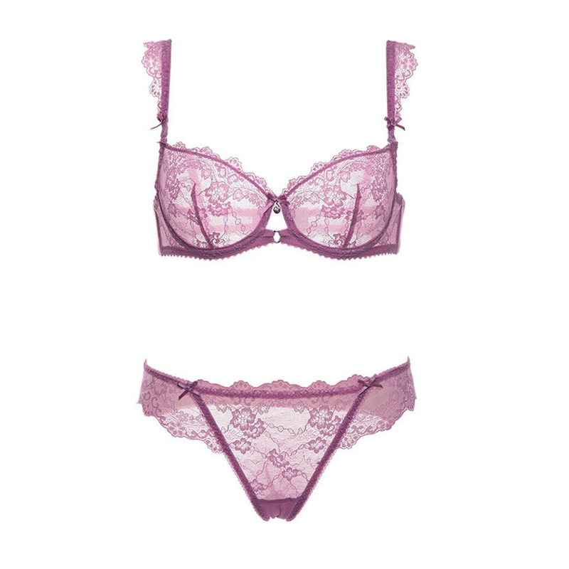 floral lace bra and panty set